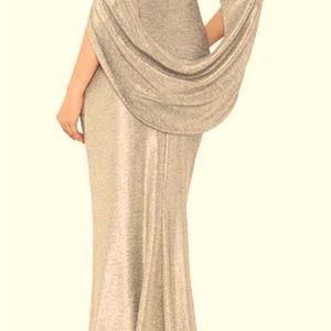 Metallic cape gown